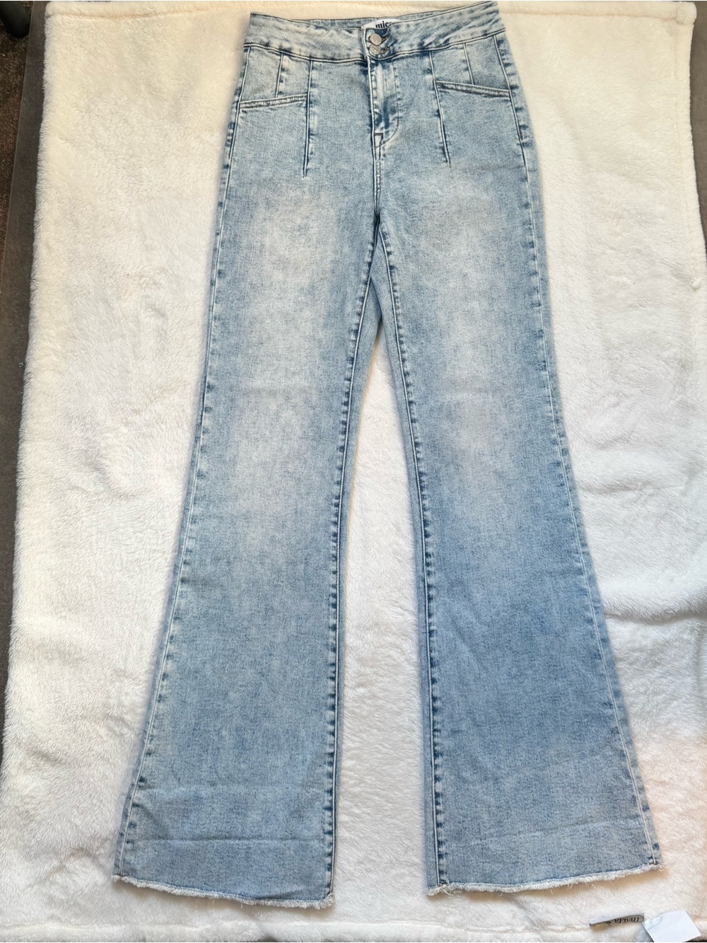 Mica Denim High-Rise Light Wash Flare Jeans - women’s